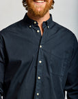Easy Mondays Stretch Poplin Shirt Navy-Men's Shirts-Brooklyn-Vancouver-Yaletown-Canada
