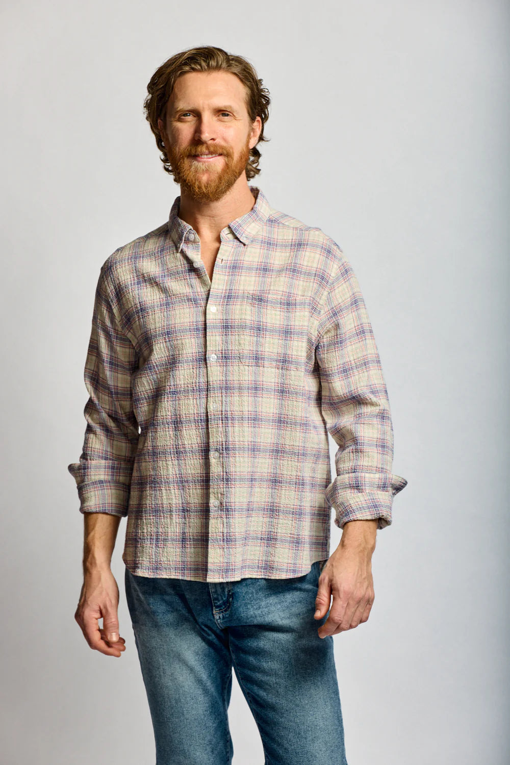 Easy Mondays Crinkle Button Down Carousel-Men's Shirts-Brooklyn-Vancouver-Yaletown-Canada