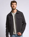 Easy Mondays Diagonal Zip Up Jacket - Black-Men's Jackets-Brooklyn-Vancouver-Yaletown-Canada