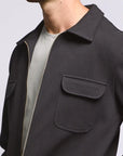 Easy Mondays Diagonal Zip Up Jacket - Black-Men's Jackets-Brooklyn-Vancouver-Yaletown-Canada