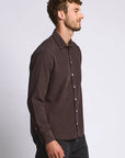 Easy Mondays Micro Corduroy Shirt - Espresso-Men's Shirts-Brooklyn-Vancouver-Yaletown-Canada