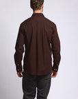 Easy Mondays Stretch Poplin - Oxblood-Men's Shirts-Brooklyn-Vancouver-Yaletown-Canada