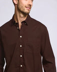 Easy Mondays Stretch Poplin - Oxblood-Men's Shirts-Brooklyn-Vancouver-Yaletown-Canada