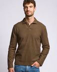Easy Mondays Long Sleeve Pique Polo - Espresso