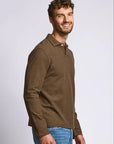 Easy Mondays Long Sleeve Pique Polo - Espresso