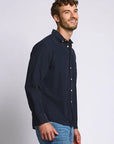 Easy Mondays Micro Corduroy Shirt - Navy-Men's Shirts-Brooklyn-Vancouver-Yaletown-Canada