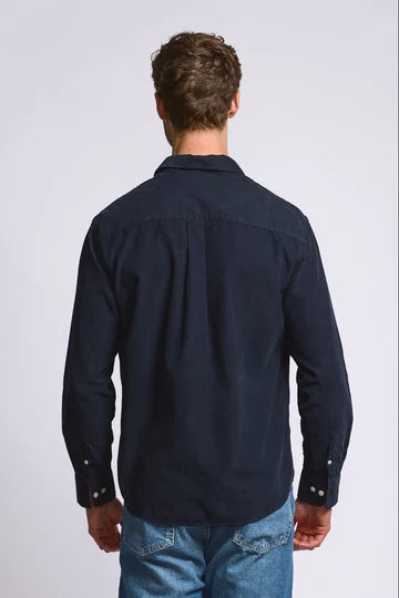 Easy Mondays Micro Corduroy Shirt - Navy-Men's Shirts-Brooklyn-Vancouver-Yaletown-Canada