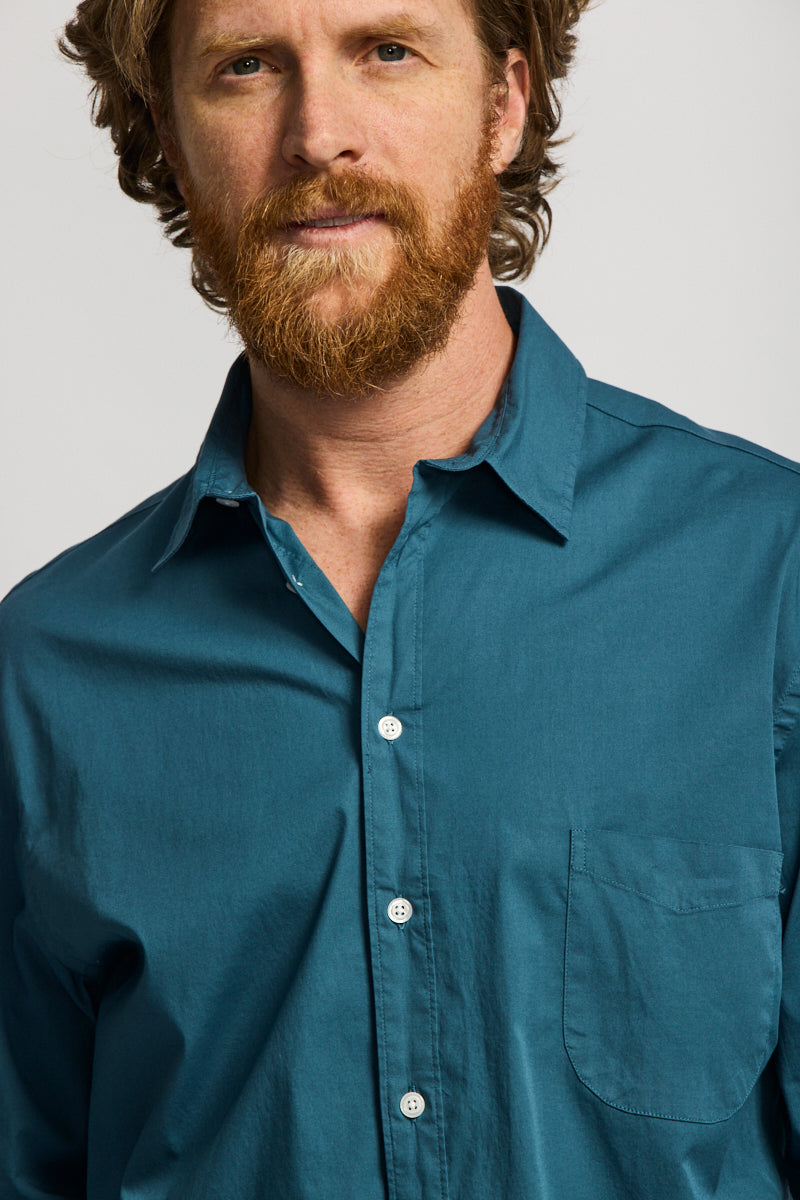 Easy Mondays Poplin Shirt Vintage Navy SS24-Men&#39;s Shirts-Brooklyn-Vancouver-Yaletown-Canada