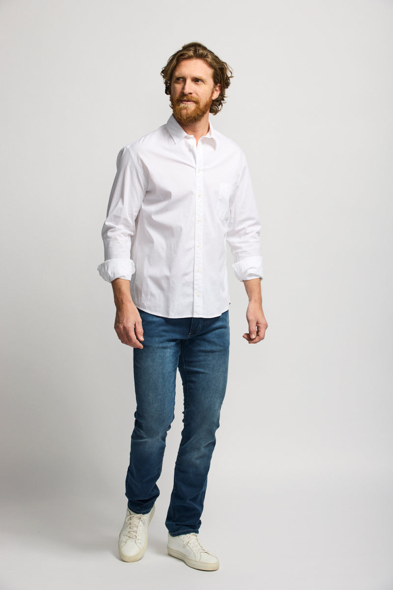 Easy Mondays Poplin Shirt White SS24-Men's Shirts-Brooklyn-Vancouver-Yaletown-Canada