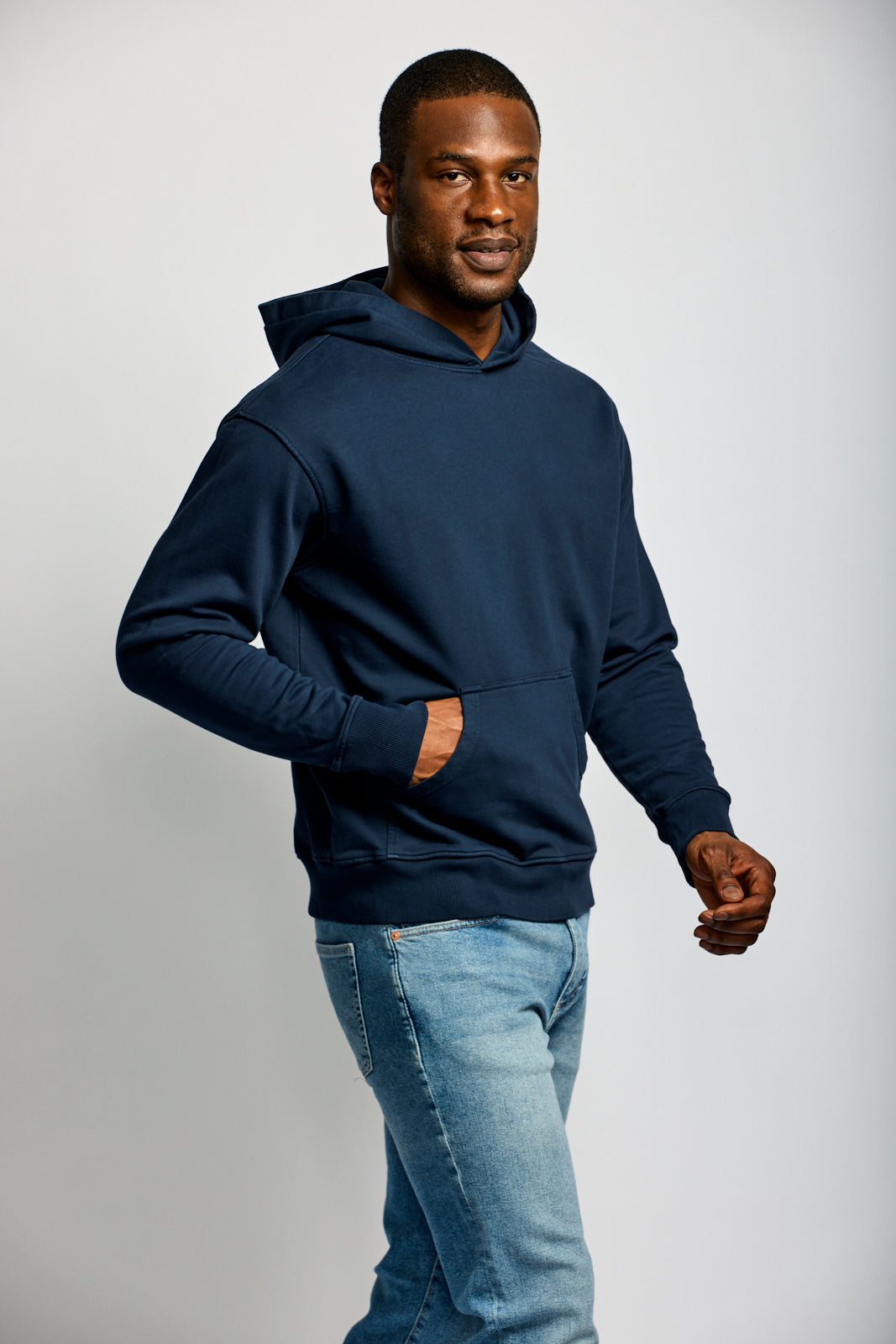 Easy Mondays Organic Cotton Hoodie Navy-Men's Sweatshirts-Brooklyn-Vancouver-Yaletown-Canada
