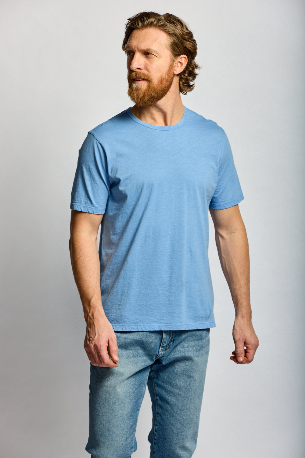 Easy Mondays Slub Cotton T Azure-Men's T-Shirts-Brooklyn-Vancouver-Yaletown-Canada