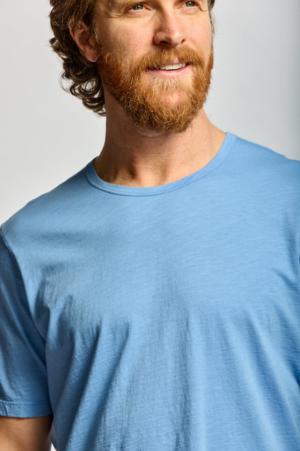 Easy Mondays Slub Cotton T Azure-Men's T-Shirts-Brooklyn-Vancouver-Yaletown-Canada