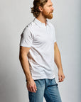 Easy Mondays Slub Cotton Polo White-Men's T-Shirts-Brooklyn-Vancouver-Yaletown-Canada