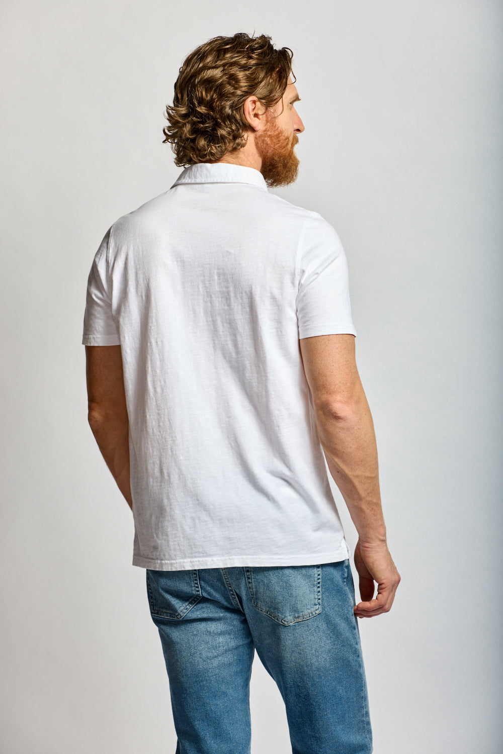 Easy Mondays Slub Cotton Polo White-Men's T-Shirts-Brooklyn-Vancouver-Yaletown-Canada