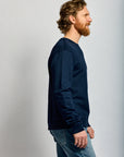 Easy Mondays Slub Cotton Sweatshirt Navy-Men's Sweatshirts-Brooklyn-Vancouver-Yaletown-Canada