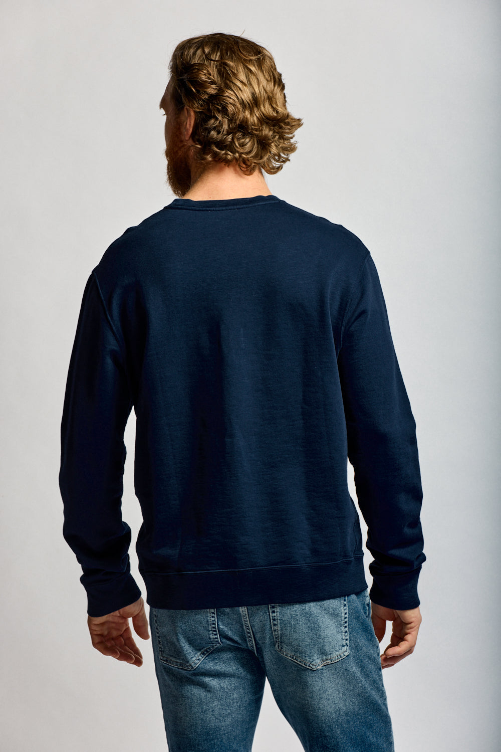Easy Mondays Slub Cotton Sweatshirt Navy-Men's Sweatshirts-Brooklyn-Vancouver-Yaletown-Canada