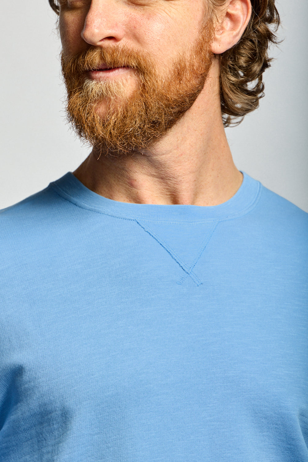 Easy Mondays Slub Cotton Sweatshirt Azure-Men's Sweatshirts-Brooklyn-Vancouver-Yaletown-Canada