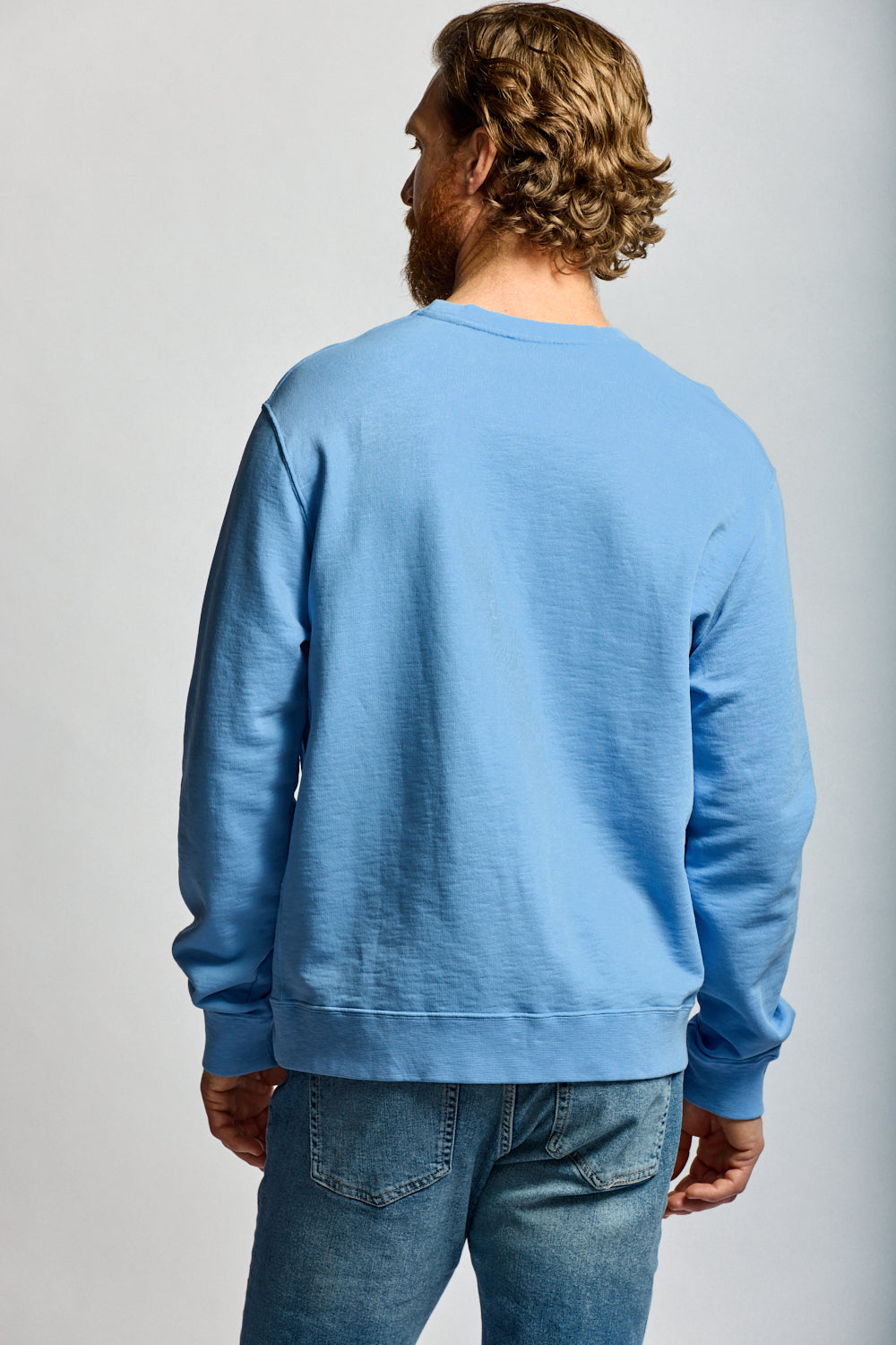 Easy Mondays Slub Cotton Sweatshirt Azure-Men's Sweatshirts-Brooklyn-Vancouver-Yaletown-Canada