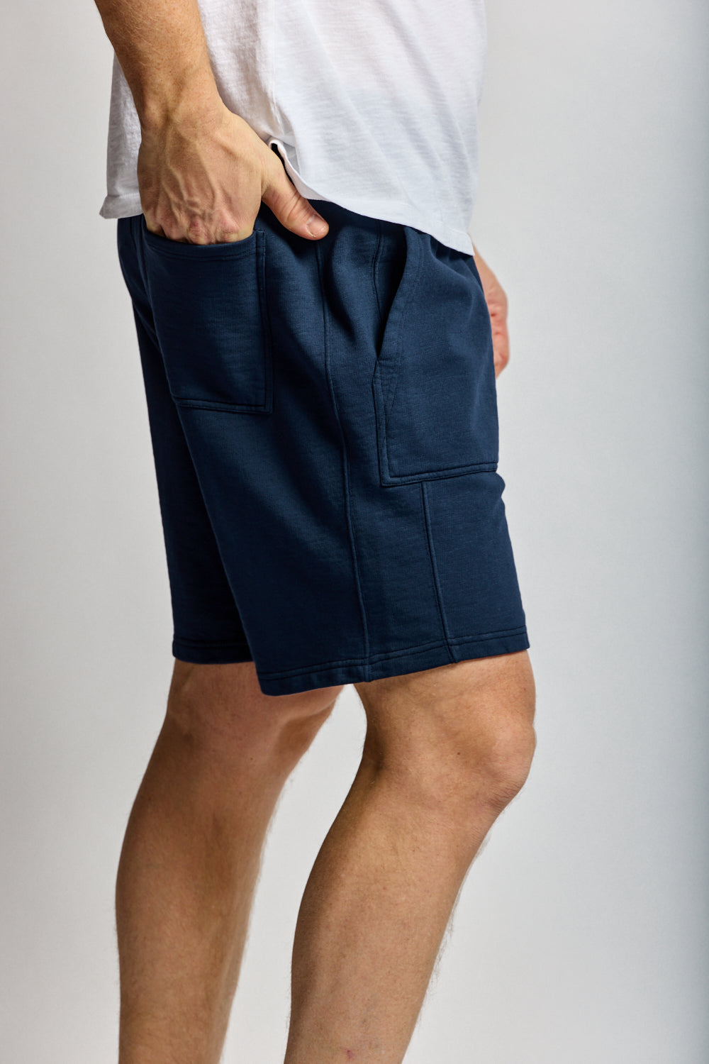 Easy Mondays Slub Cotton Short Navy-Men's Shorts-Brooklyn-Vancouver-Yaletown-Canada