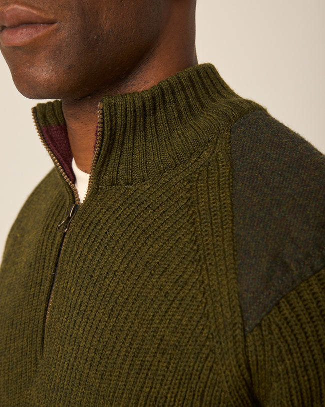Peregrine Foxton Quarter Zip Jumper - Navy-Men's Sweaters-Brooklyn-Vancouver-Yaletown-Canada