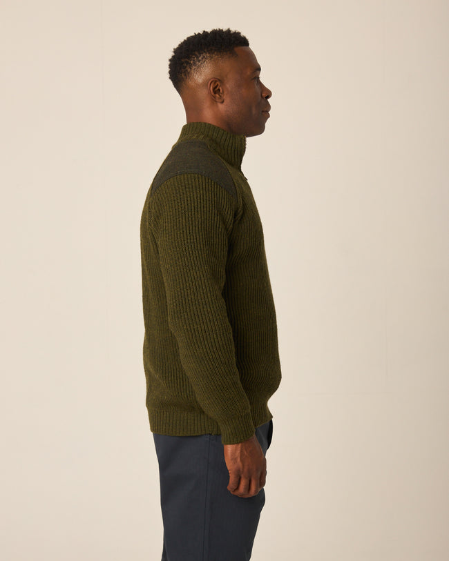 Peregrine Foxton Quarter Zip Jumper - Navy-Men's Sweaters-Brooklyn-Vancouver-Yaletown-Canada