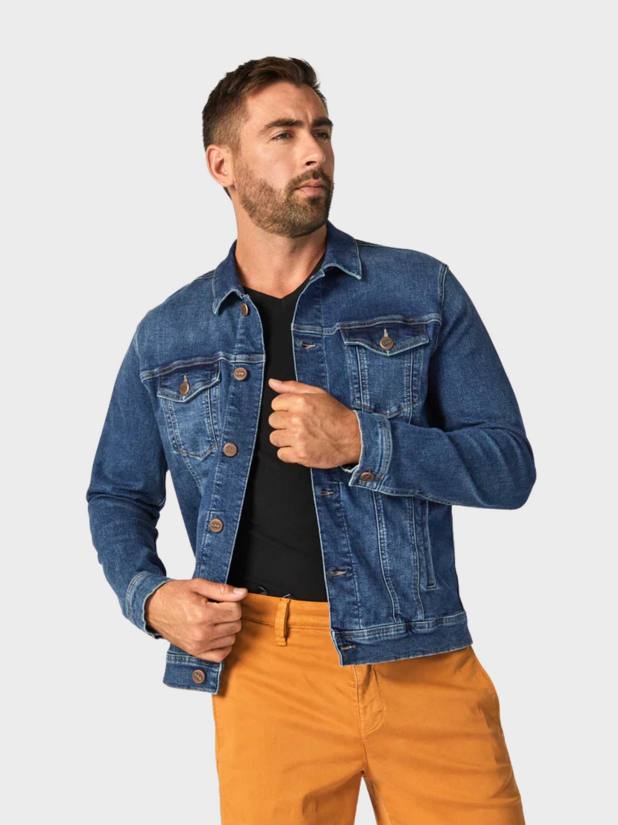 34 Heritage - Travis Organic Jacket - Mid Blue-Men's Jackets-Brooklyn-Vancouver-Yaletown-Canada