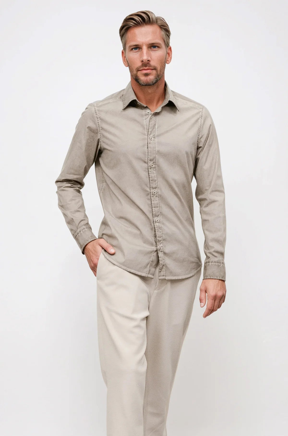 Ploumanach Harrison Poplin Shirt - Grafite-Men's Shirts-Brooklyn-Vancouver-Yaletown-Canada