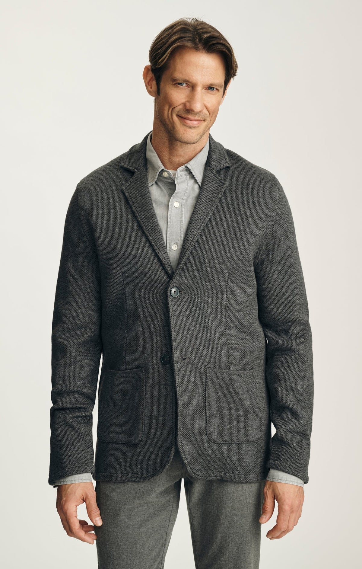 34 Heritage Double Face Blazer - Anthracite Melange-Men's Blazers-Brooklyn-Vancouver-Yaletown-Canada