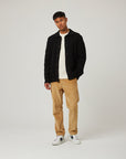 Peregrine Hudson Aran Cardigan - Black-Men's Sweaters-Brooklyn-Vancouver-Yaletown-Canada