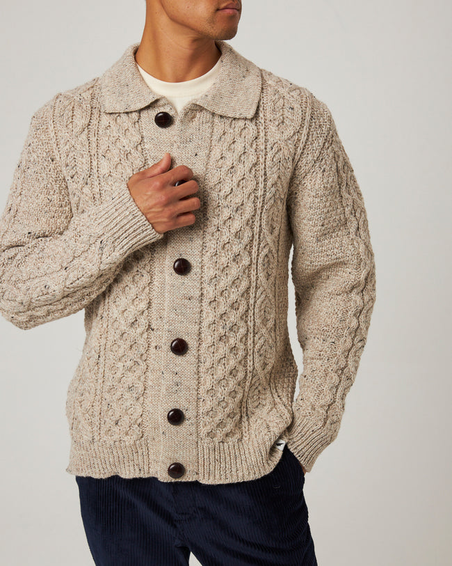 Peregrine Hudson Aran Cardigan - Skiddaw-Men&#39;s Sweaters-Brooklyn-Vancouver-Yaletown-Canada