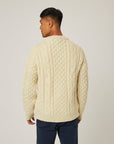 Peregrine Hudson Aran Jumper - Cream-Men's Sweaters-Brooklyn-Vancouver-Yaletown-Canada