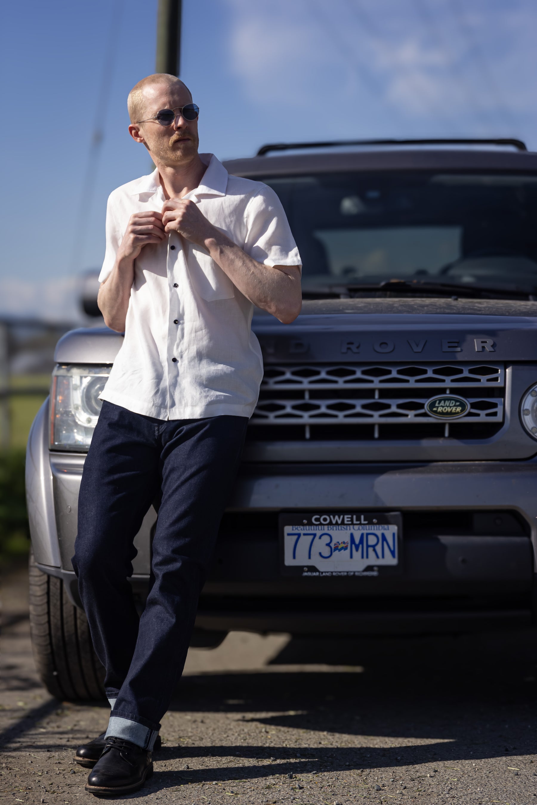 Jude Neale Marx Camp Hemp Shirt - White-Men's Shirts-Brooklyn-Vancouver-Yaletown-Canada