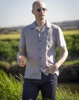 Jude Neale Marx Camp Hemp Shirt - Grey Solid-Men's Shirts-Brooklyn-Vancouver-Yaletown-Canada