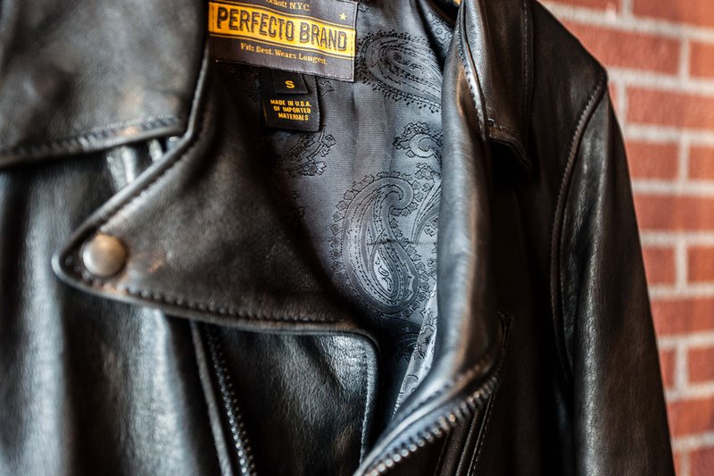 Schott Perfecto Raven Lambskin Leather Jacket Black-Men&#39;s Leather Jackets-Brooklyn-Vancouver-Yaletown-Canada