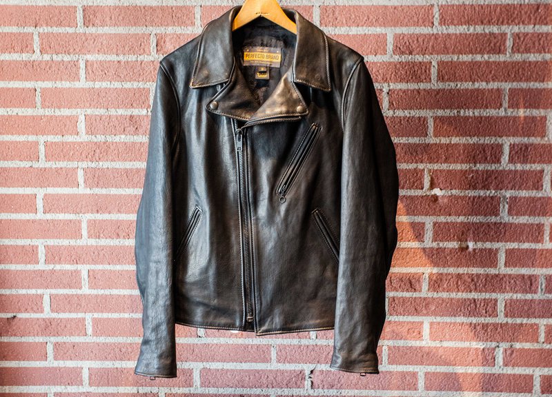 Schott Perfecto Raven Lambskin Leather Jacket Black-Men&#39;s Leather Jackets-Brooklyn-Vancouver-Yaletown-Canada