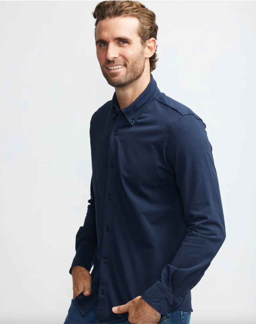 Easy Mondays L/S Jersey Button Down FW23-Men&#39;s Shirts-Yaletown-Vancouver-Surrey-Canada