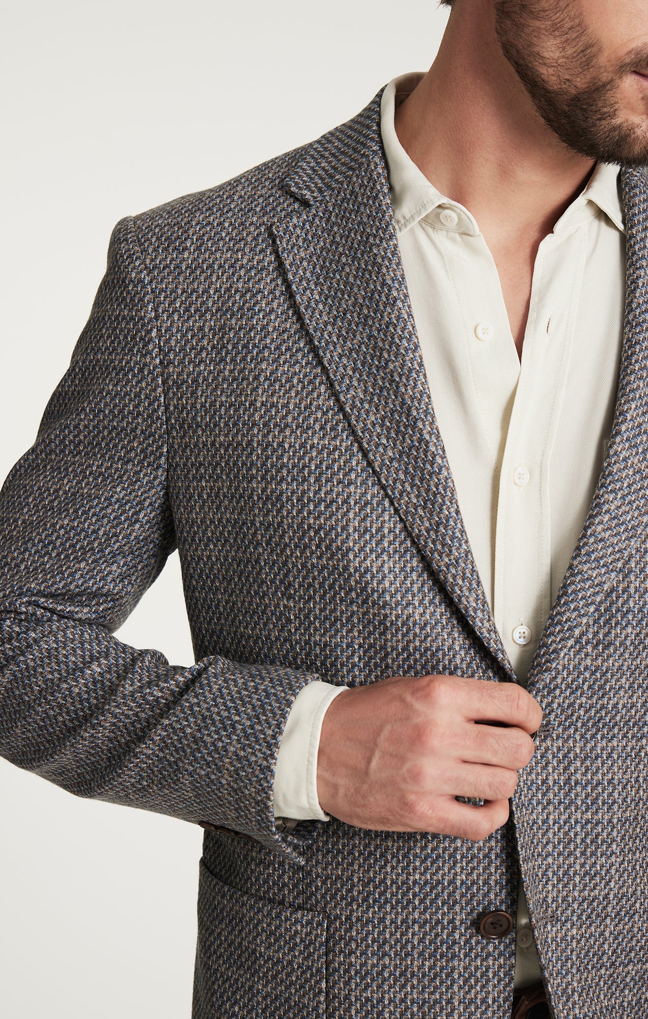 34 Heritage Matteo Mini Checked Blazer Dark Blue-Men&#39;s Blazers-Brooklyn-Vancouver-Yaletown-Canada