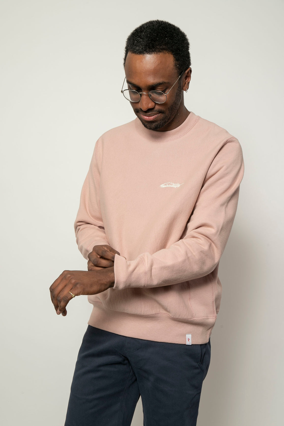 18Waits Classic Crewneck Dusty Rose-Men's Sweatshirts-Brooklyn-Vancouver-Yaletown-Canada