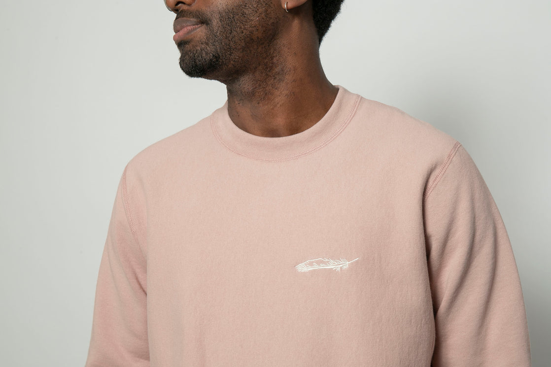 18Waits Classic Crewneck Dusty Rose-Men&#39;s Sweatshirts-Brooklyn-Vancouver-Yaletown-Canada