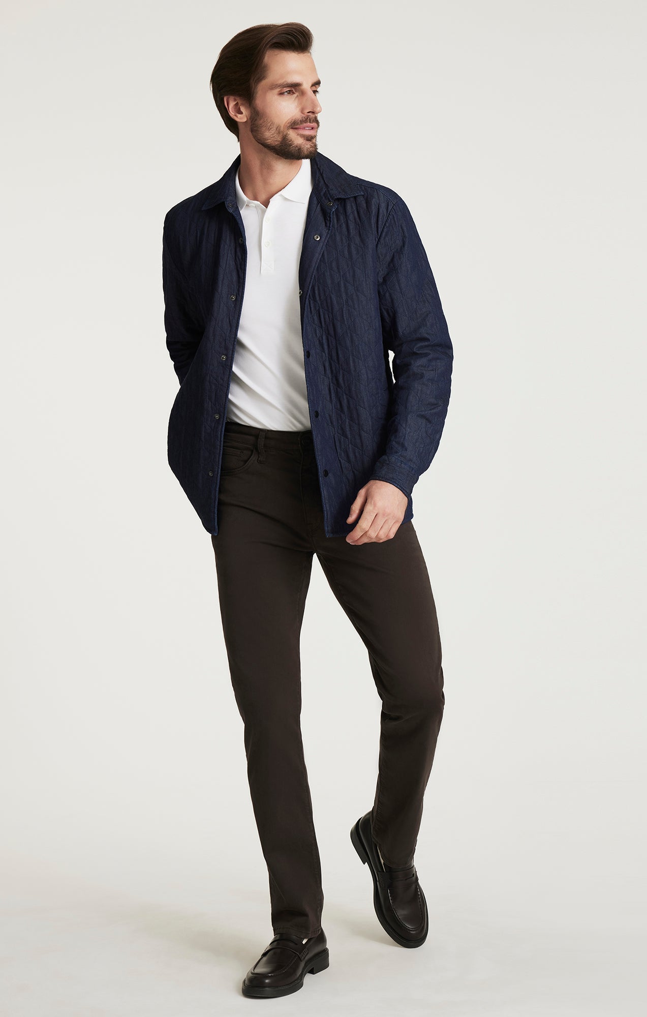 34 Heritage Denim Quilted Overshirt Rinse-Men&#39;s Shirts-Brooklyn-Vancouver-Yaletown-Canada