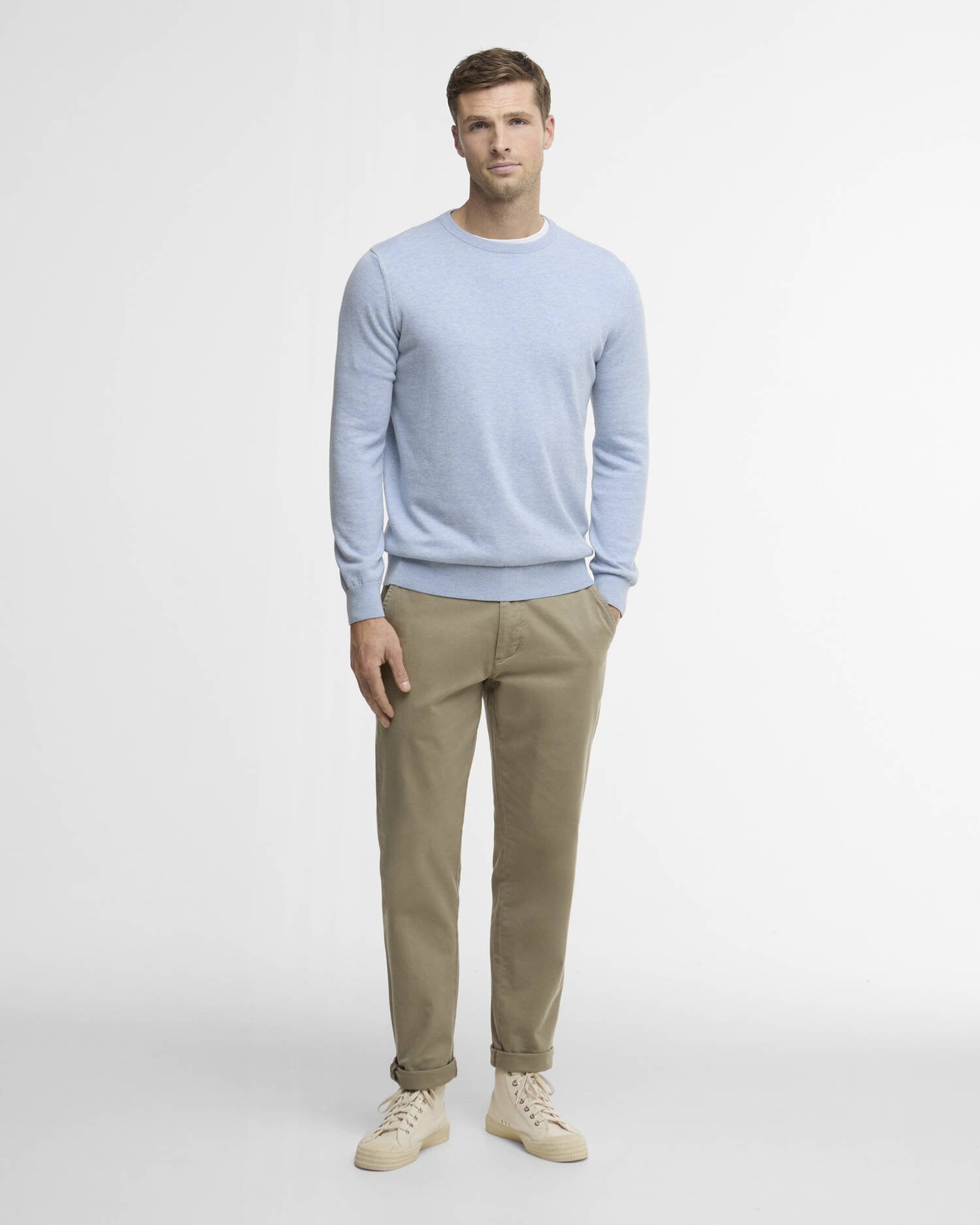 Barbour Pima Crew - Blue Haze-Men's Sweaters-Brooklyn-Vancouver-Yaletown-Canada