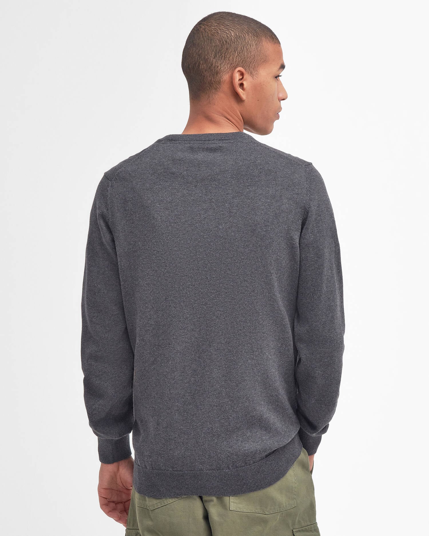 Barbour Pima Cotton Crewneck Sweater - Charcoal-Men's Sweaters-Brooklyn-Vancouver-Yaletown-Canada