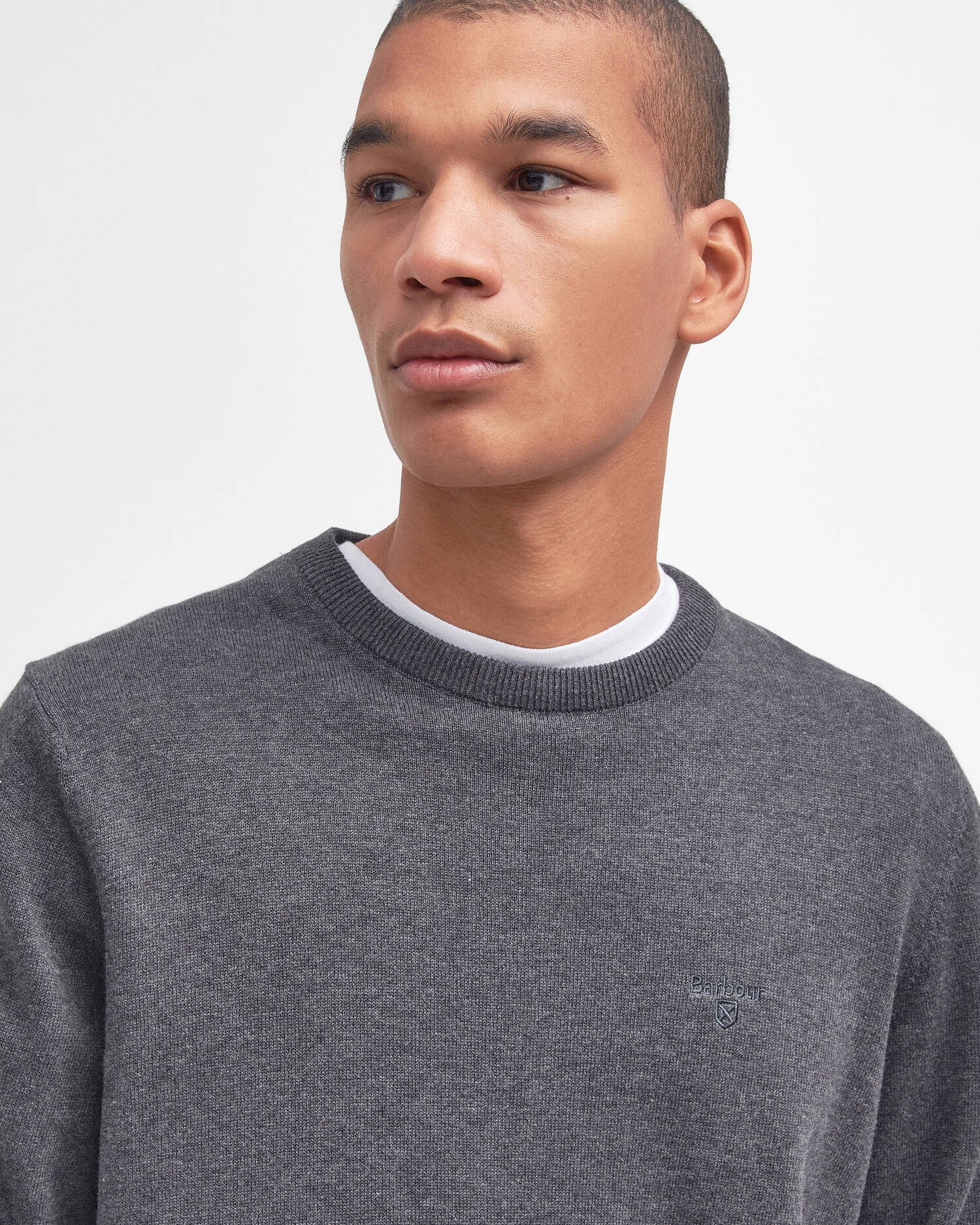 Barbour Pima Cotton Crewneck Sweater - Charcoal-Men's Sweaters-Brooklyn-Vancouver-Yaletown-Canada