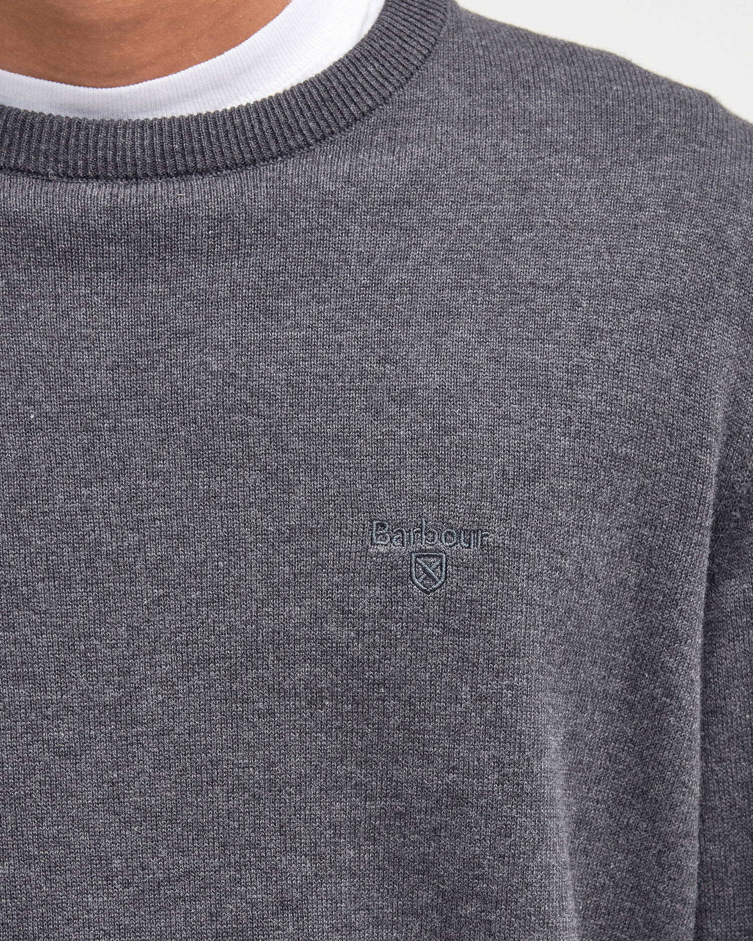 Barbour Pima Cotton Crewneck Sweater - Charcoal-Men's Sweaters-Brooklyn-Vancouver-Yaletown-Canada