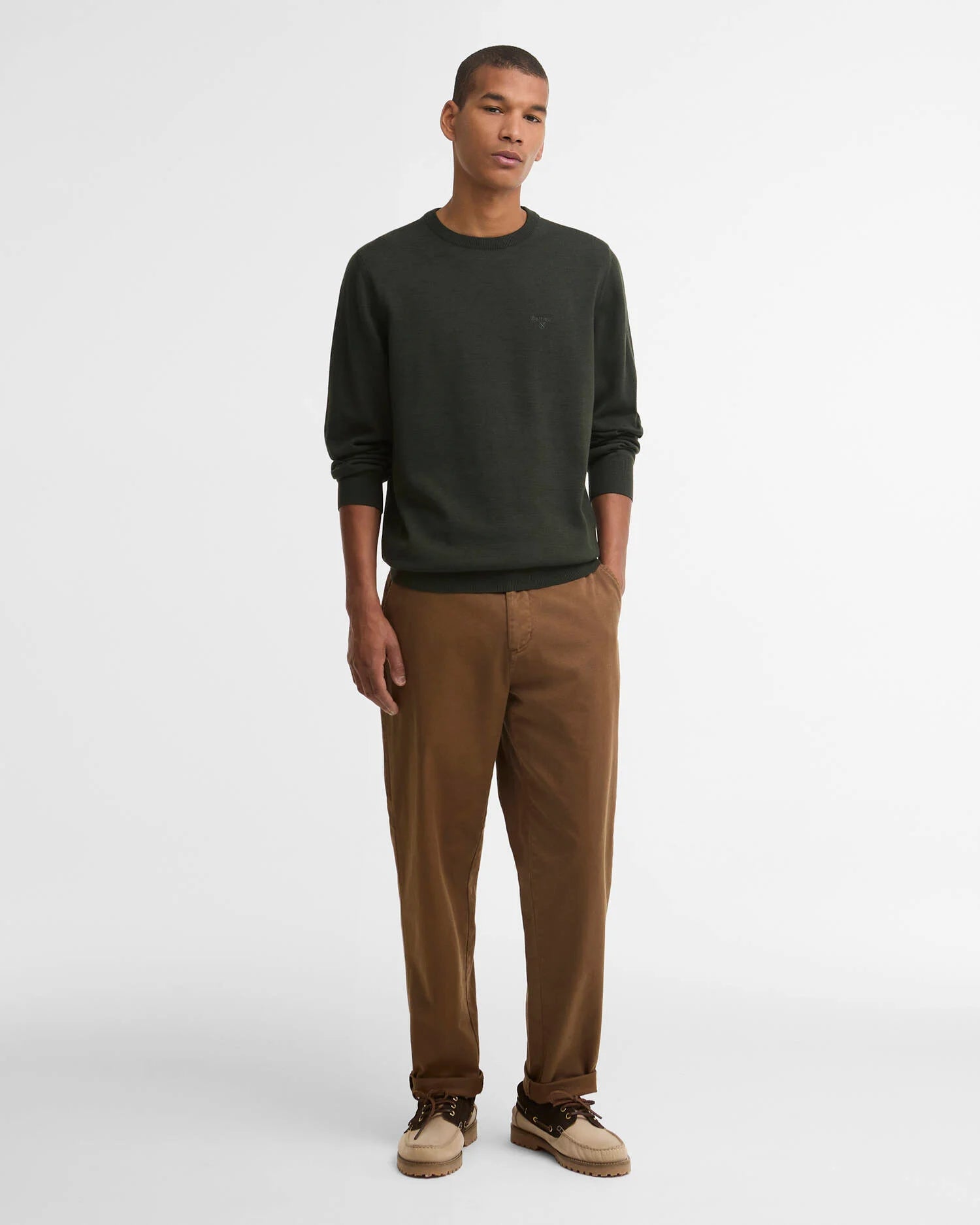 Barbour Pima Cotton Crewneck Sweater - Sage-Men's Sweaters-Brooklyn-Vancouver-Yaletown-Canada