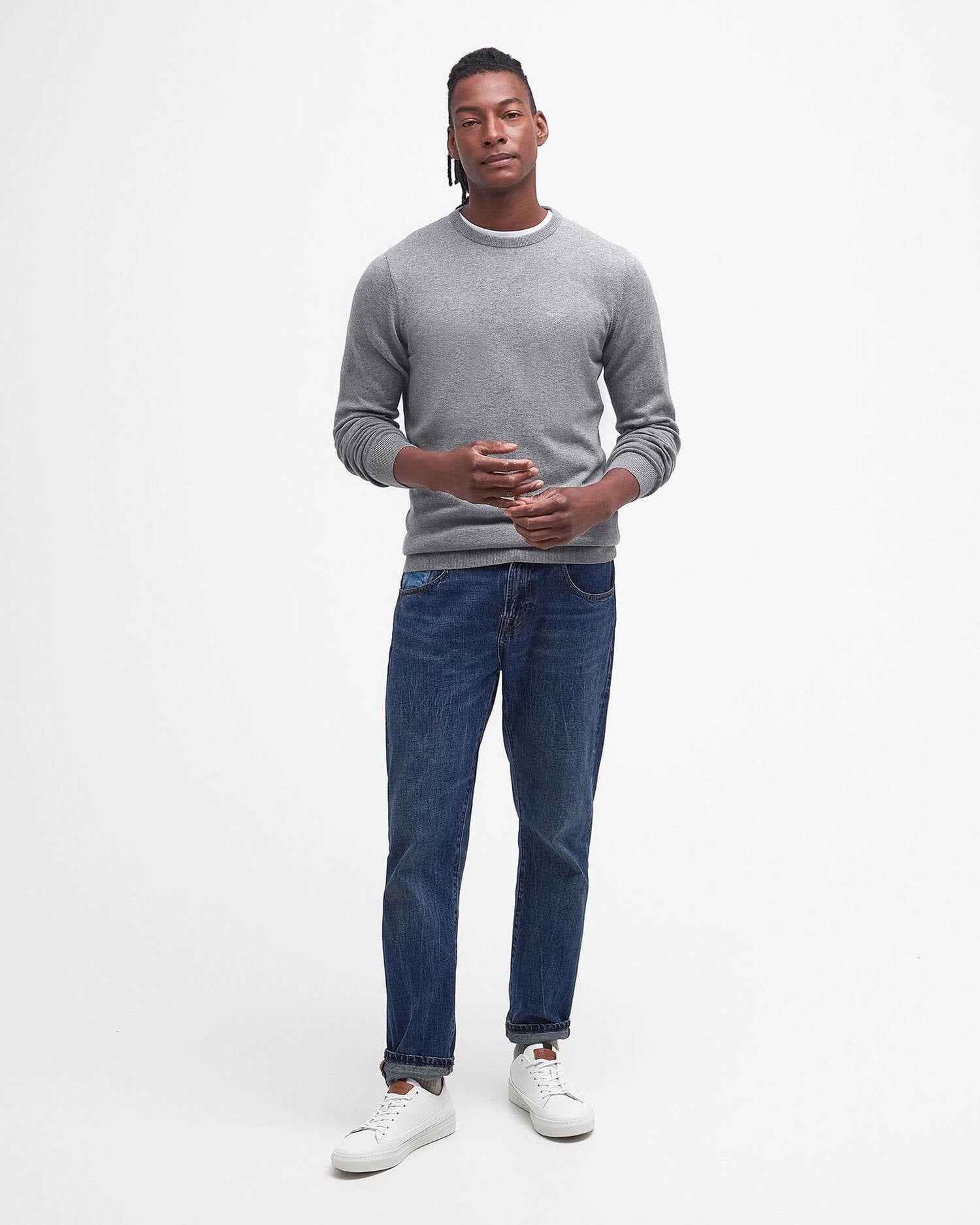 Barbour Pima Crew - Grey-Men's Sweaters-Brooklyn-Vancouver-Yaletown-Canada