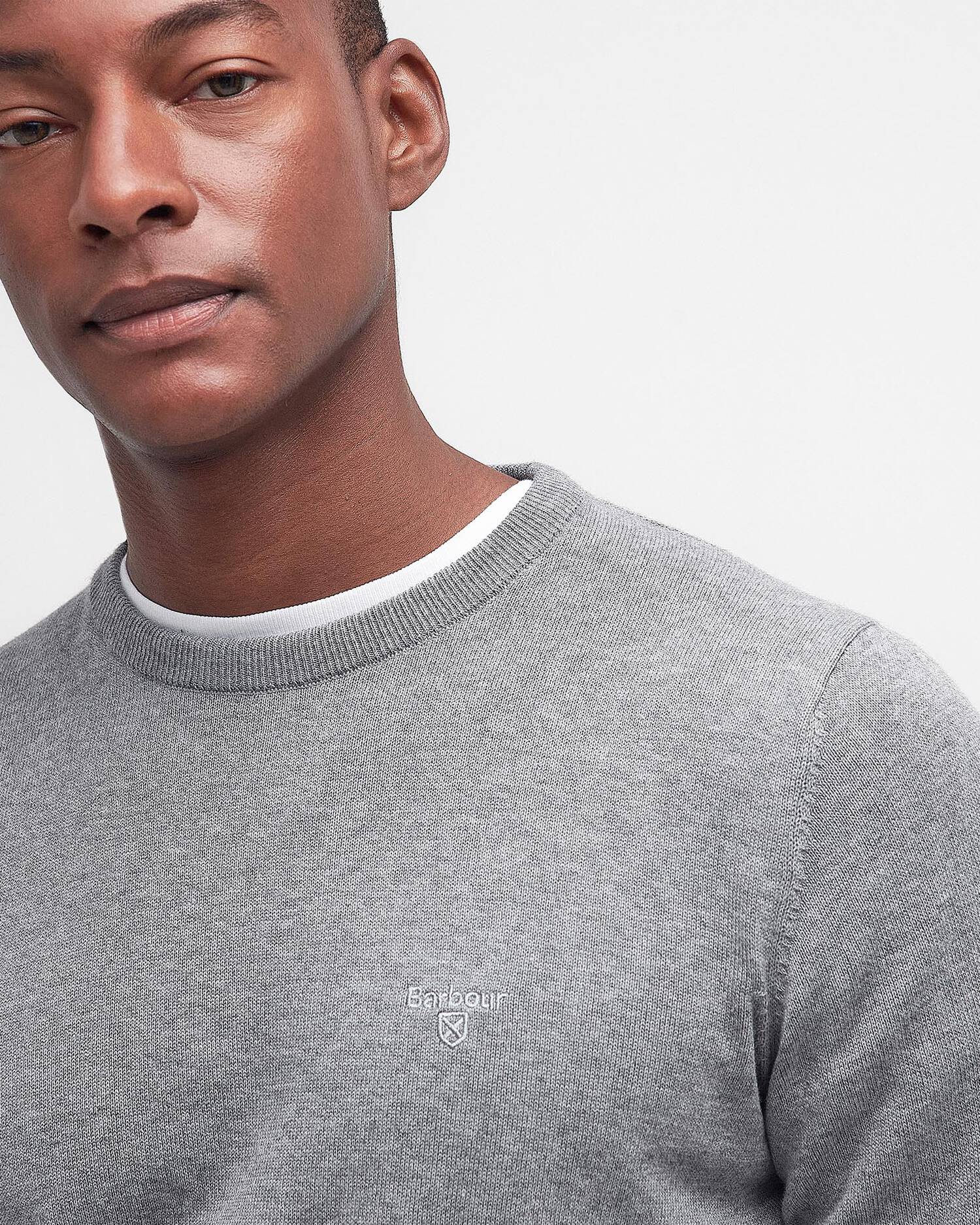 Barbour Pima Crew - Grey-Men's Sweaters-Brooklyn-Vancouver-Yaletown-Canada