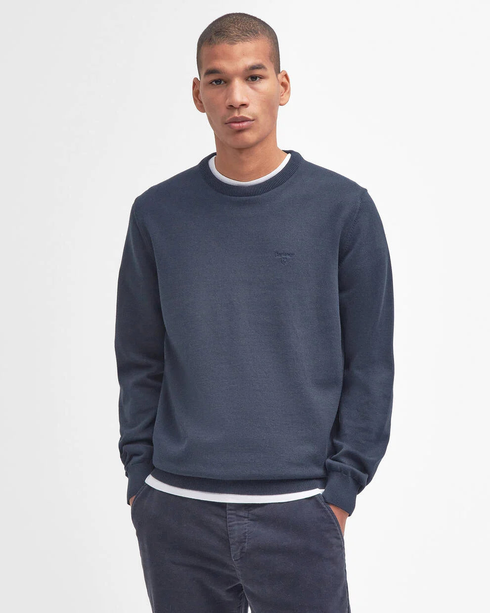 Barbour Pima Cotton Crewneck Sweater - Navy-Men's Sweaters-Brooklyn-Vancouver-Yaletown-Canada