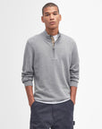 Barbour Cotton Half Zip Knitted Jumper - Grey Marl-Men's Sweaters-Brooklyn-Vancouver-Yaletown-Canada