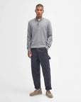 Barbour Cotton Half Zip Knitted Jumper - Grey Marl-Men's Sweaters-Brooklyn-Vancouver-Yaletown-Canada